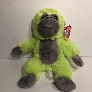Emerald Toy Monkey Plush Ape Lime Neon Green Gray